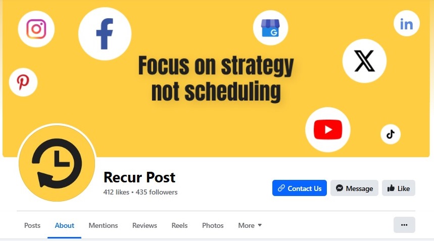 Social Media Profile for Facebook