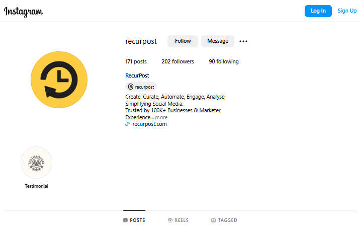 Social Media Profile for Instagram