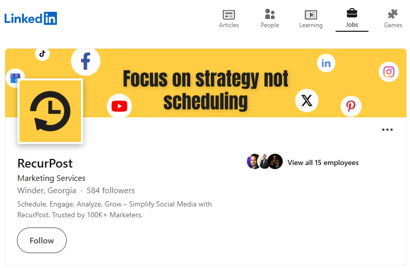 Social Media Profile for LinkedIn