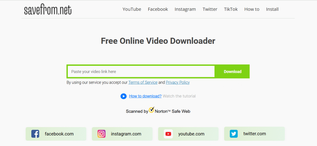 SaveFrom.net Easy Online Facebook Video Downloader