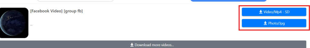 Facebook Video Download Option