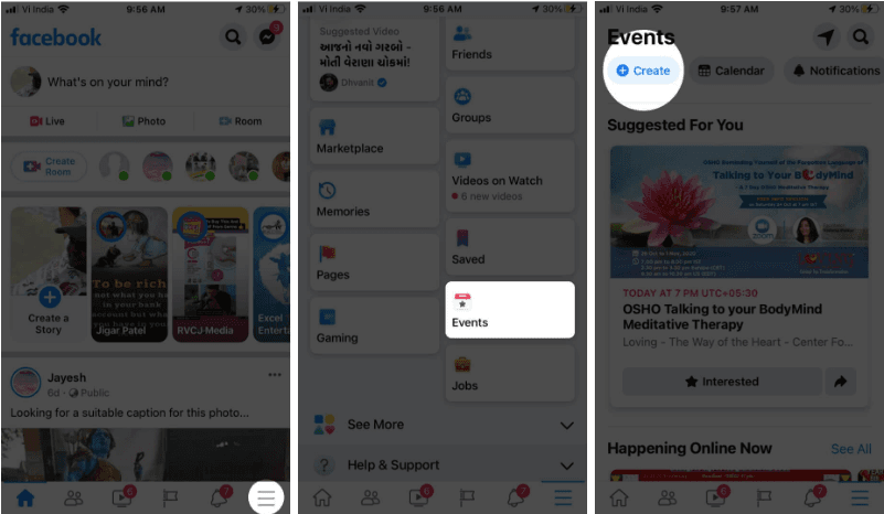 How to create an event on Facebook using iPhone 