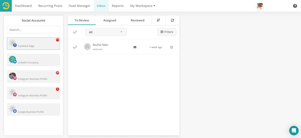 social media inbox recurpost