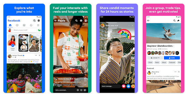 Facebook social media platform with 3.07 billion MAU