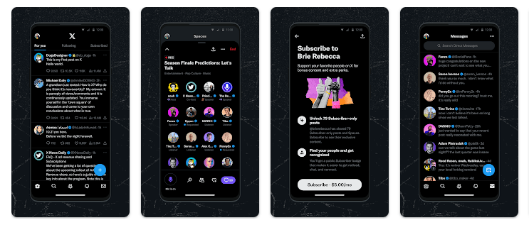 X (Twitter) social media platform with 600 million MAU