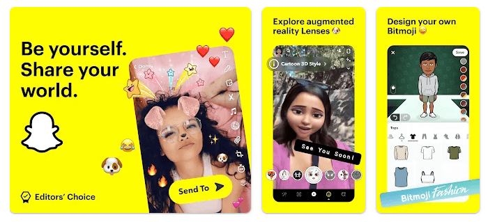 Snapchat social media platform with 850 million MAU