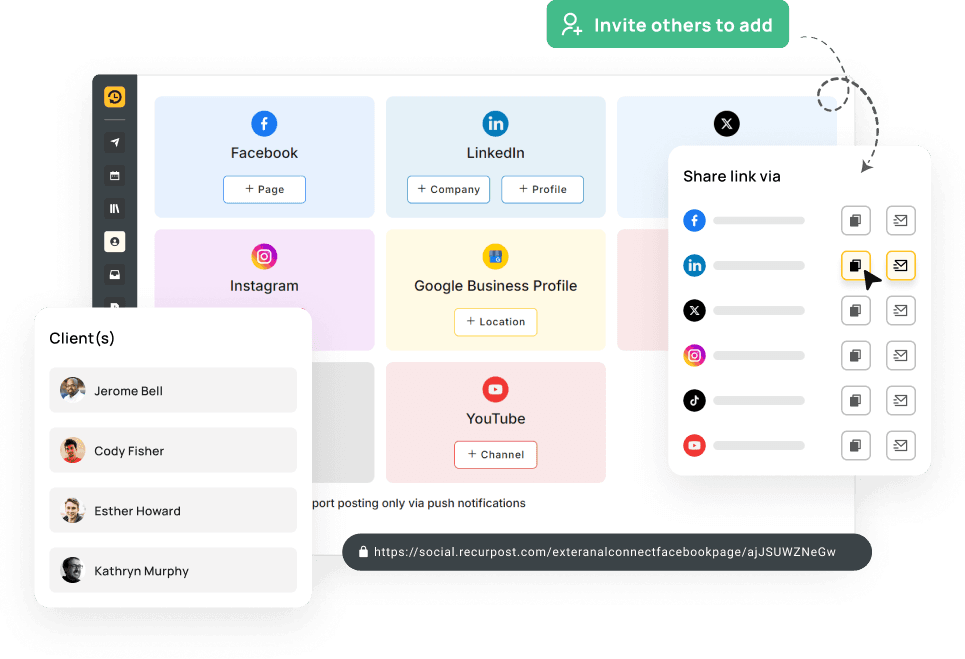 Add Social Profile via Link