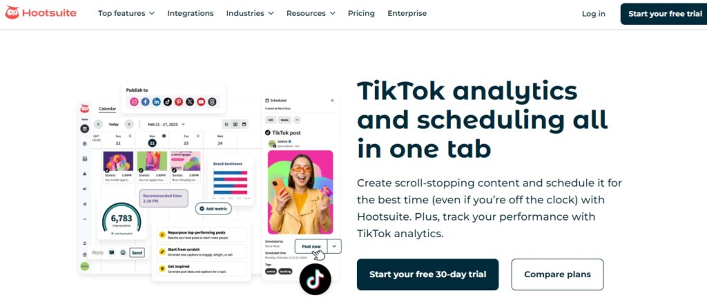 Hootsuite – Best for Social Media Scheduling