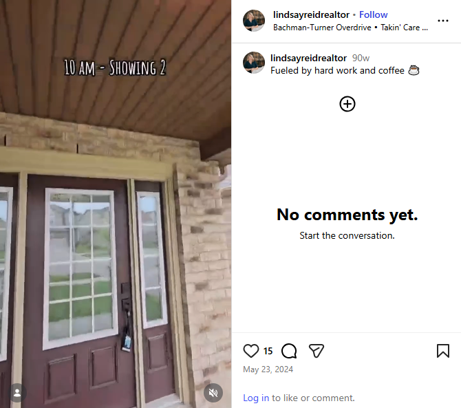 Real estate agent meeting clients during property showing