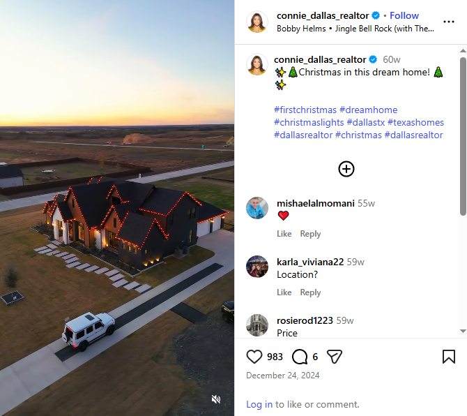 Cozy seasonal listing designed to attract buyers in real estate posts