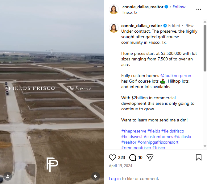 Real estate post teasing new listing with location highlights