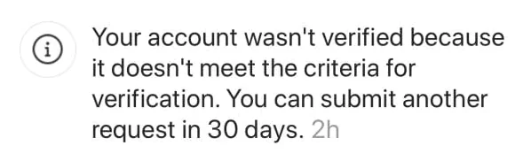 your ig account wasn't verified