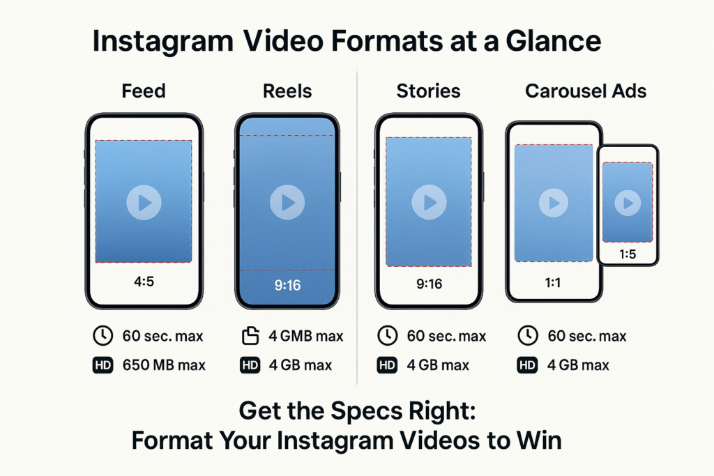 Instagram Feed, Reels, Stories, and Carousel Ads