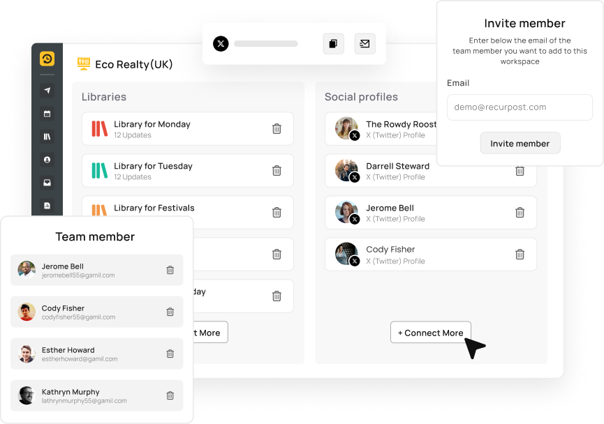 Manage multiple X profiles with collaborative dashboard
