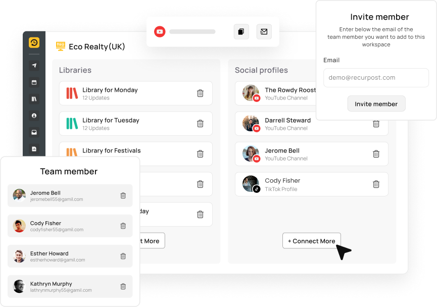 Manage multiple YouTube channels from one dashboard