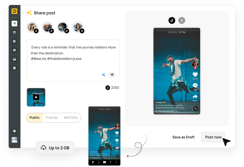 TikTok Scheduler dashboard for consistent posting