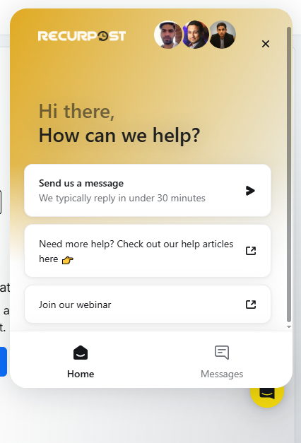 RecurPost Chat Support