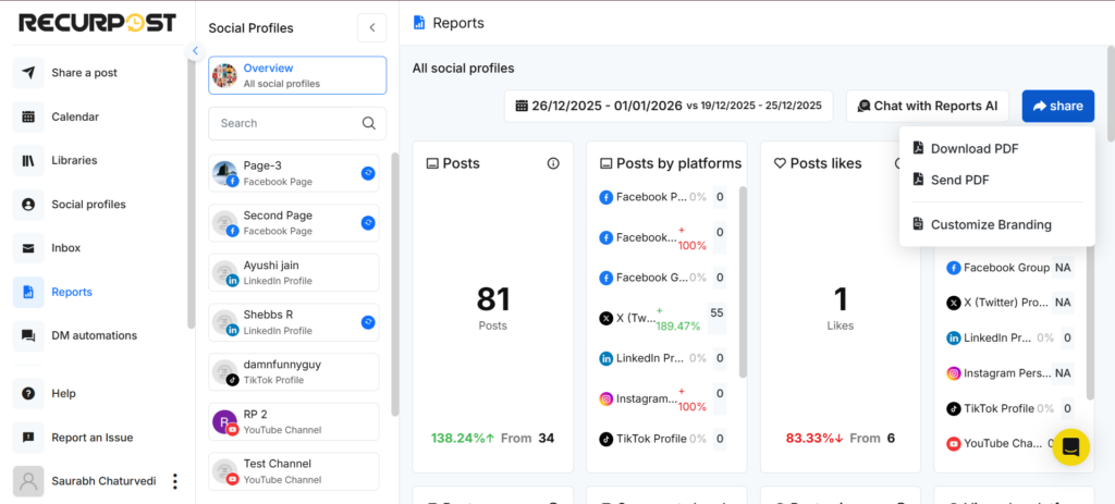 RecurPost Custom Reports