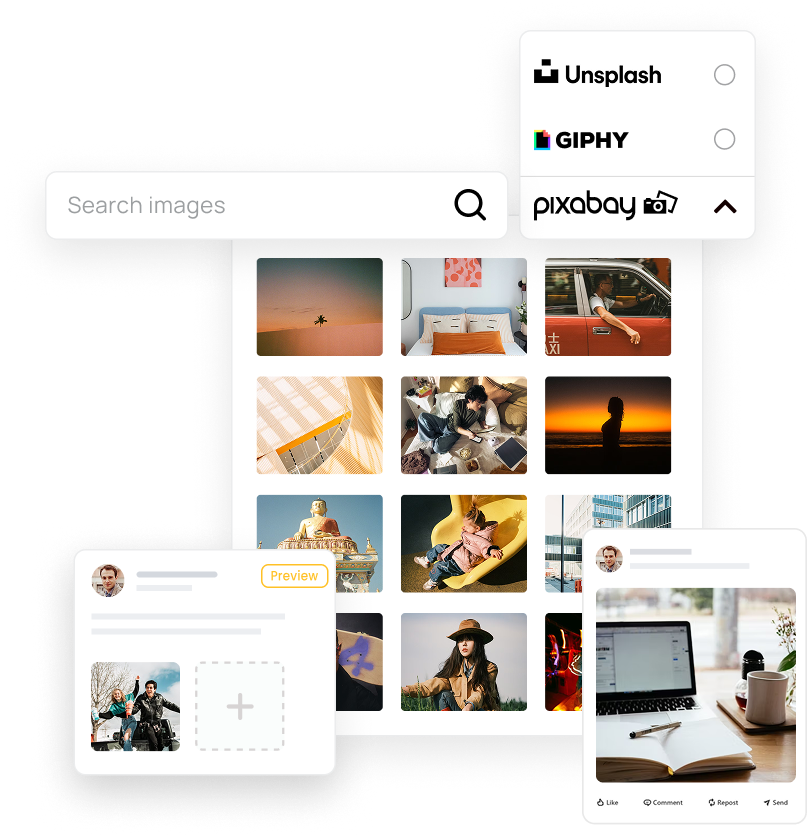 Unsplash, Giphy, Pixabay, you got it all!​